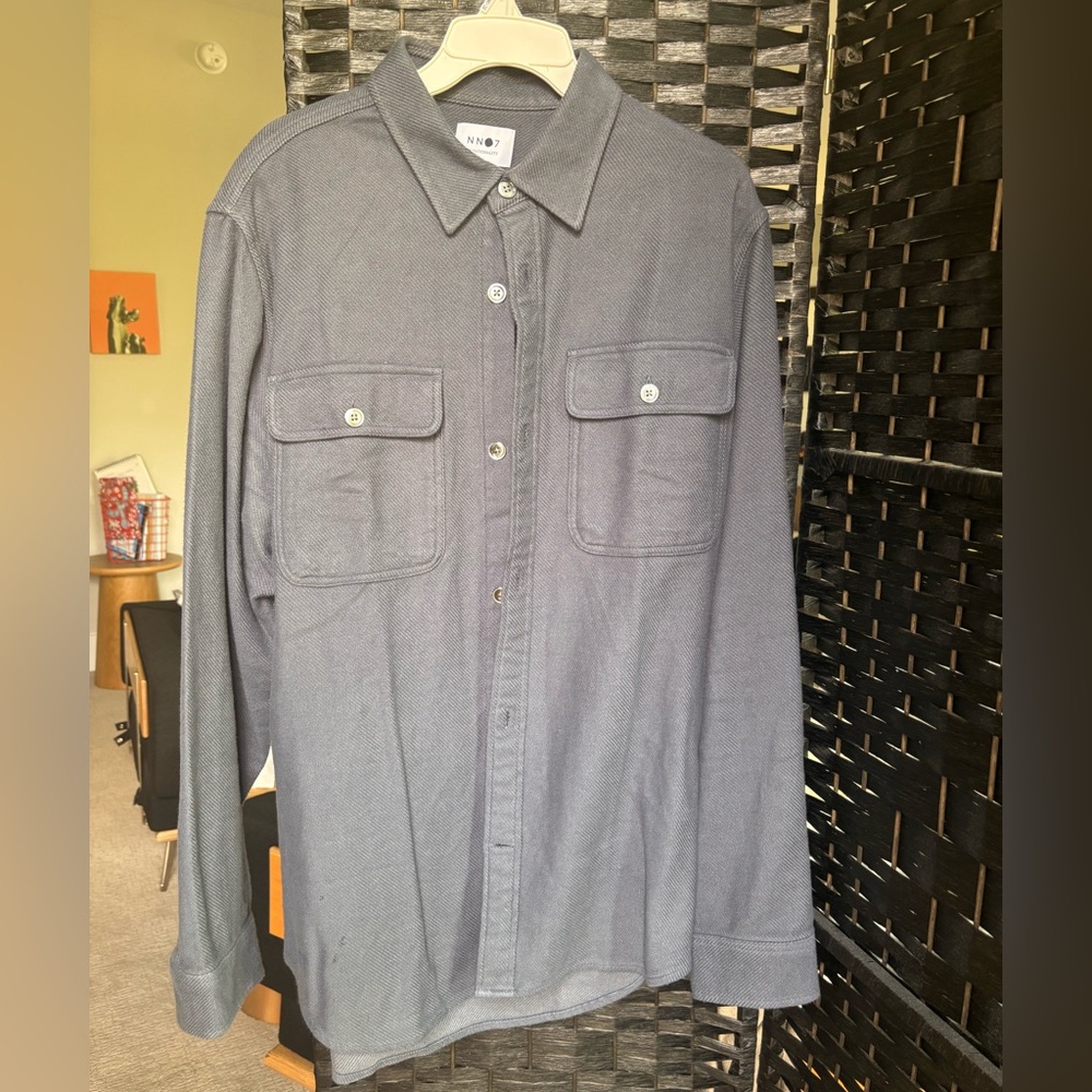 NN07 Men's Casual Button-Down Shirt in Slate Gray